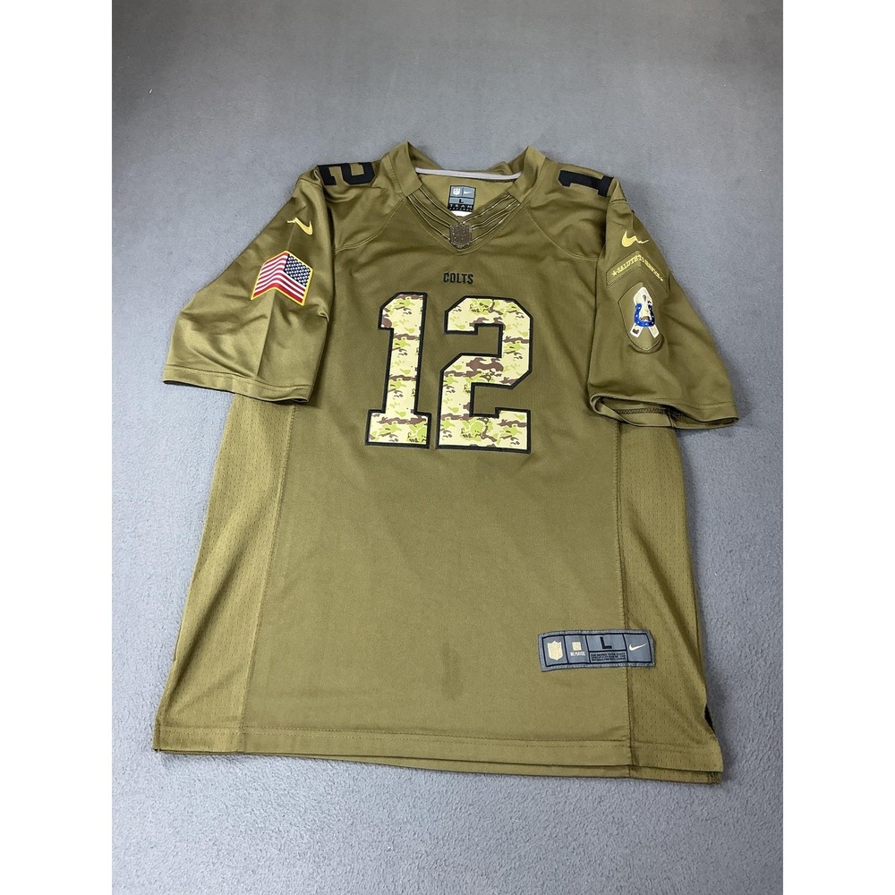 Indianapolis Colts Jersey Mens Large Green NFL Football Nike Andrew Luck